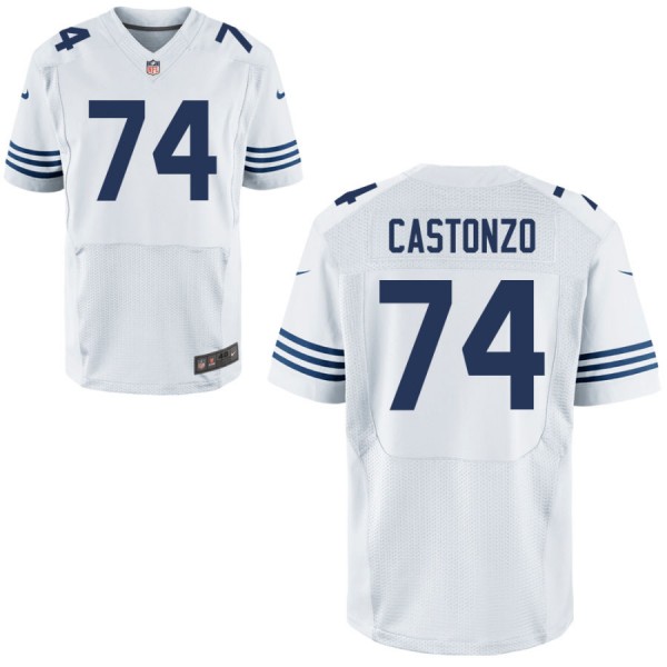Mens Indianapolis Colts Nike White Alternate Elite Jersey CASTONZO#74