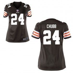 Women's Cleveland Browns Historic Logo Nike Brown Game Jersey CHUBB#24
