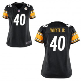 Women's Pittsburgh Steelers Nike Black Game Jersey WHYTE JR#40