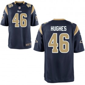 Youth Los Angeles Rams Nike Navy Game Jersey HUGHES#46