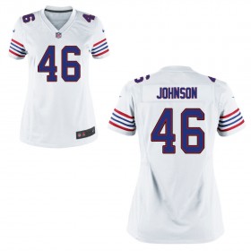 Women's Buffalo Bills Nike White Throwback Game Jersey JOHNSON#46