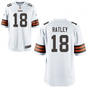 Nike Men's Cleveland Browns Game White Jersey RATLEY#18