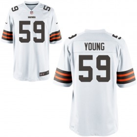 Nike Men's Cleveland Browns Game White Jersey YOUNG#59
