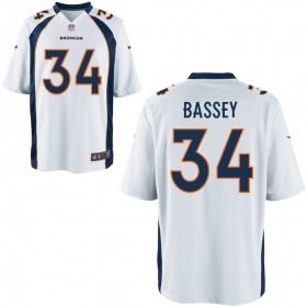 Nike Men's Denver Broncos Game White Jersey BASSEY#34