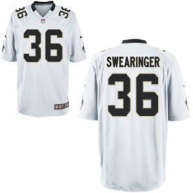 Nike Men's New Orleans Saints Game White Jersey SWEARINGER#36