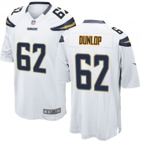 Nike Men's Los Angeles Chargers Game White Jersey DUNLOP#62