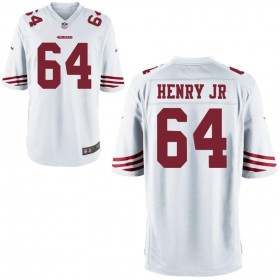 Nike Men's San Francisco 49ers Game White Jersey HENRY JR#64