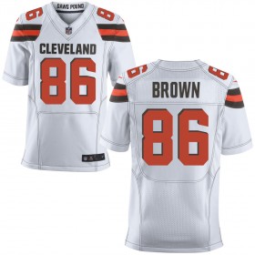 Men's Cleveland Browns Nike White Elite Jersey BROWN#86