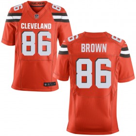 Men's Cleveland Browns Nike Orange Alternate Elite Jersey BROWN#86