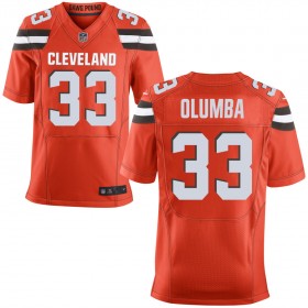 Men's Cleveland Browns Nike Orange Alternate Elite Jersey OLUMBA#33