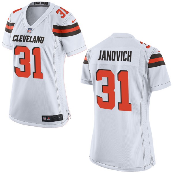 Nike Cleveland Browns Womens White Game Jersey JANOVICH#31